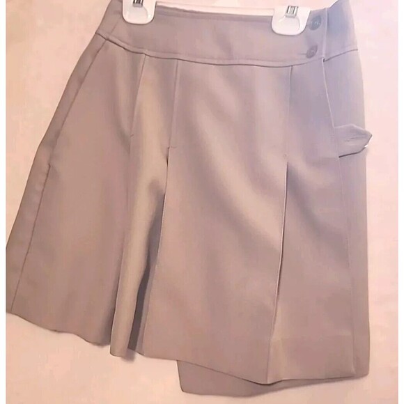 School Bells Girls Size 12 Beige Pleated Wrap Around Flare Uniform Skirt - Picture 1 of 8